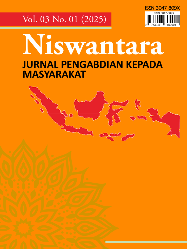 					View Vol. 3 No. 1 (2026): Niswantara: Jurnal Pengabdian Kepada Masyarakat
				